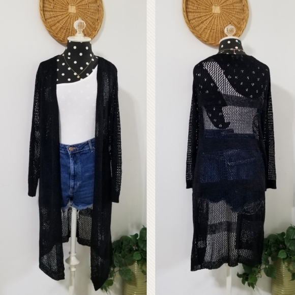 GOOD VIBES BLACK STRIPE CARDIGAN - Picture 6 of 15